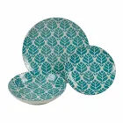 Komplett bordservice i färgat porslin 18 stycken - Indonesien Viadurini