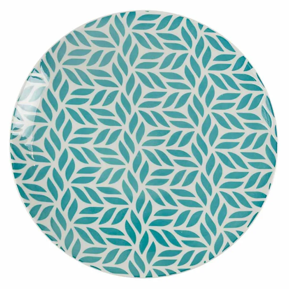 Komplett bordservice i färgat porslin 18 stycken - Indonesien Viadurini