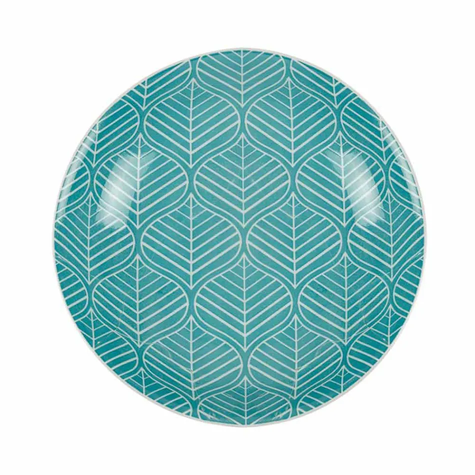 Komplett bordservice i färgat porslin 18 stycken - Indonesien Viadurini