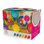 Bestick med färgade tallrikar 18 stycken i modern stengods - Abruzzo Viadurini