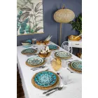 Blåfärgade porslinspisar 18 delar - Eivissa Viadurini