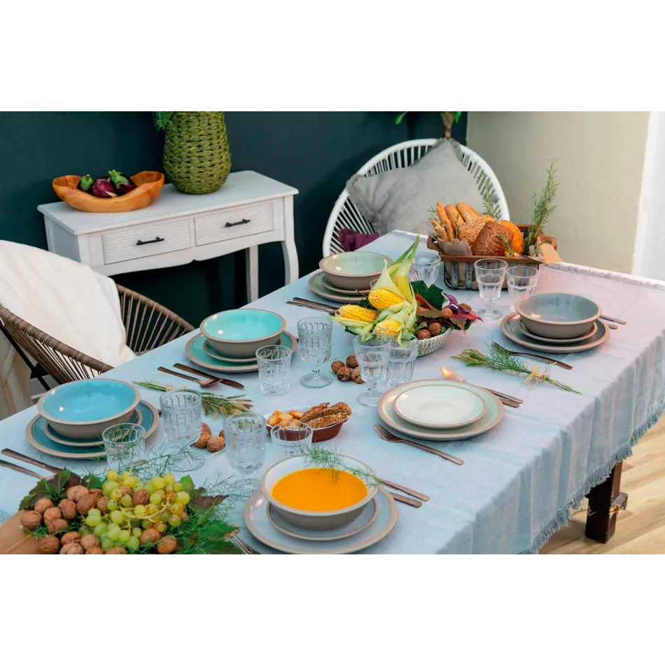 Bordsartiklar Färgade rätter set 18 stycken design - Osteria Viadurini