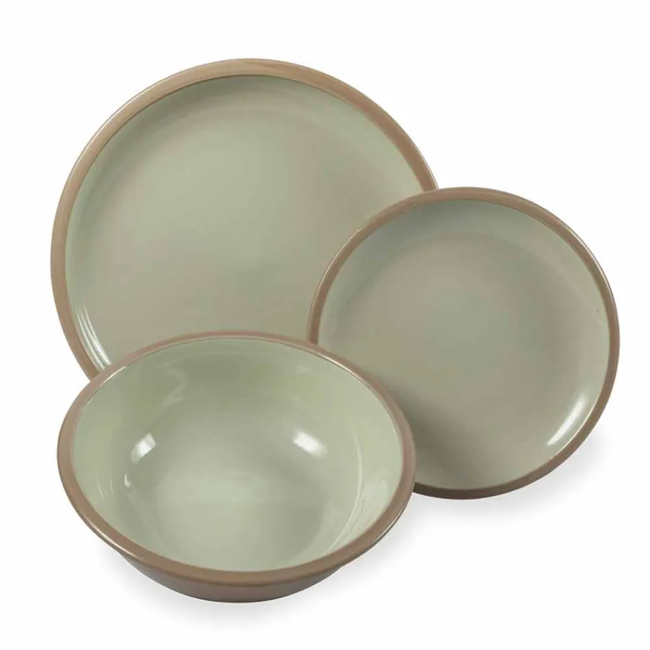 Servis Set Färgade plattor Full 18 Pieces Design - Osteria Viadurini