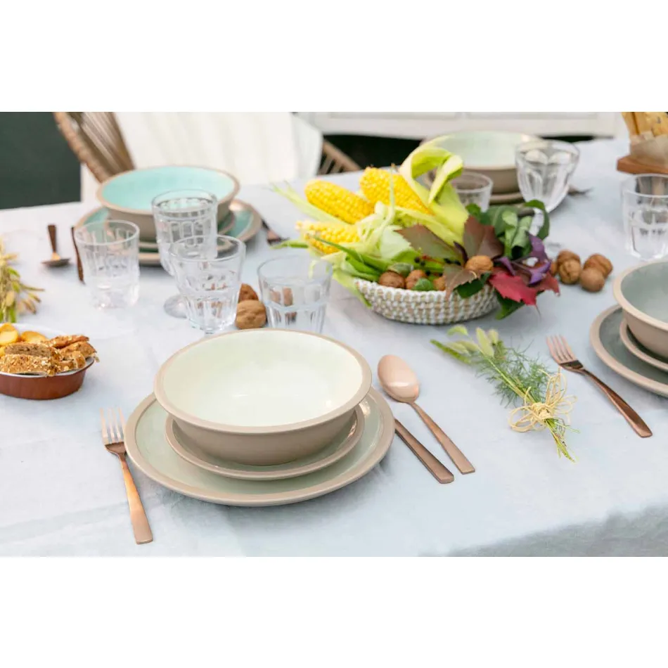 Bordsartiklar Färgade rätter set 18 stycken design - Osteria Viadurini