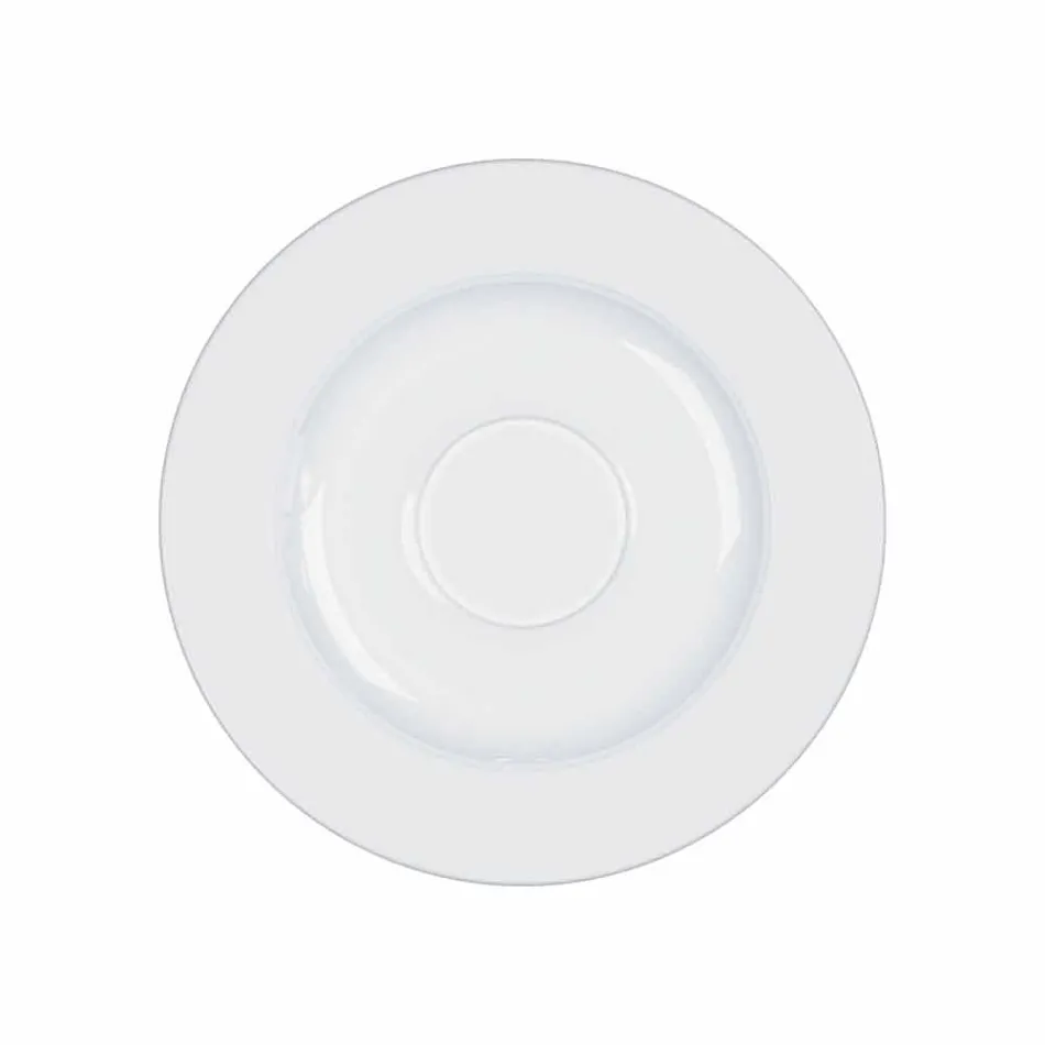 Komplett teservis Modern design i vitt porslin 14 stycken - teleskop Viadurini