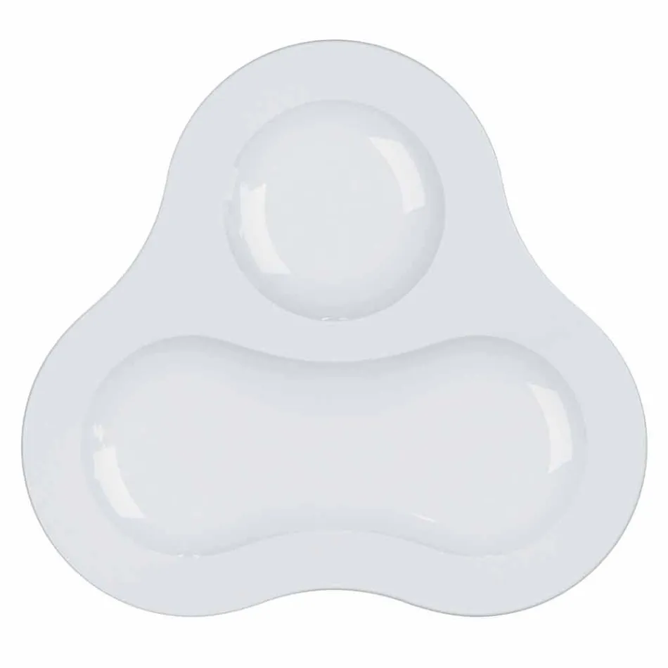 Komplett teservis Modern design i vitt porslin 14 stycken - teleskop Viadurini