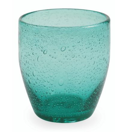 Set med 12 vattenglas i färgat blåst glas - Guerrero Viadurini