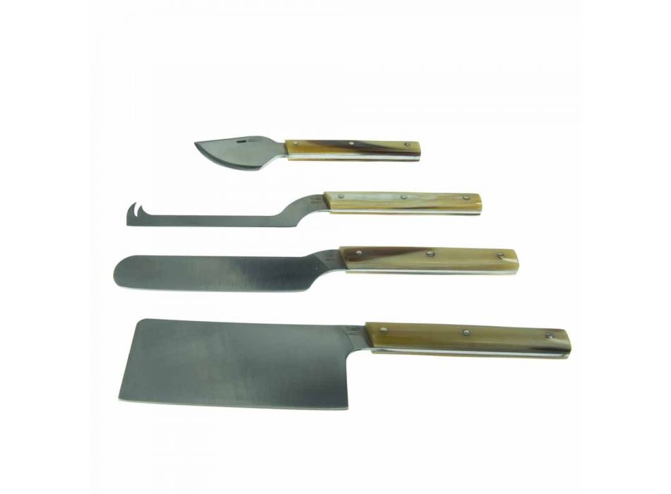 Service av 4 hantverksostknivar tillverkade i Italien - ost Viadurini