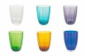 Uppsättning av 12 moderna färgade glasdesignglas för vatten - Botswana