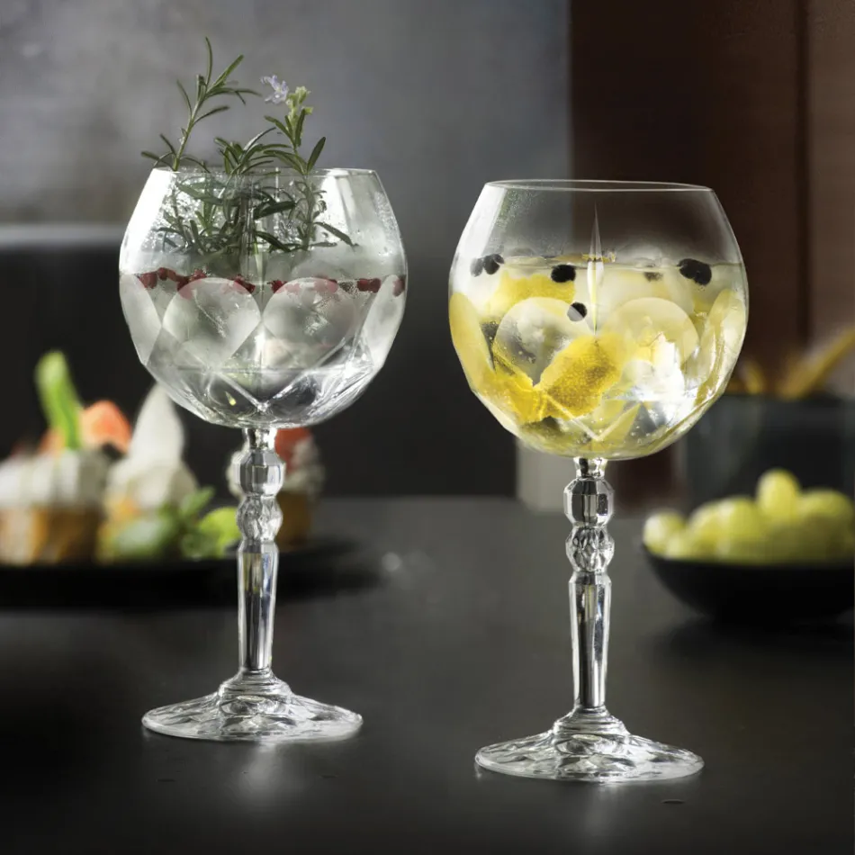 Gin Tonic Cocktail Glass Service i Eco Crystal 12 st - Bromeo Viadurini