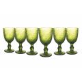 Set med bägare i transparent eller grönt glas med dekoration 12 st - Tropeo