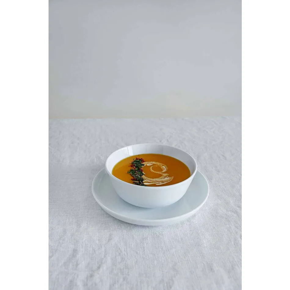 Vit modern design porslin middag tallrik set 24 stycken - Arctic Viadurini