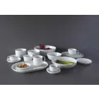 Vit modern design porslin middag tallrik set 24 stycken - Arctic Viadurini