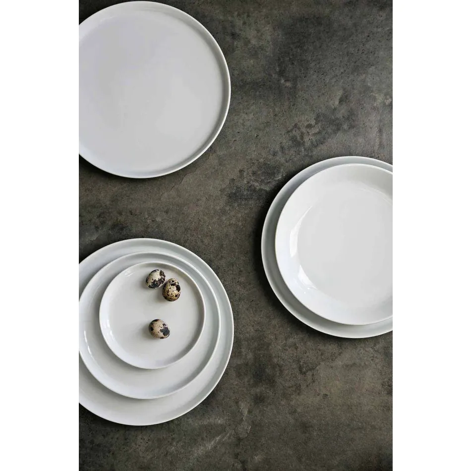 Vit modern design porslin middag tallrik set 24 stycken - Arctic Viadurini
