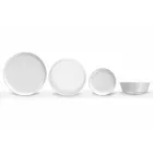 Vit modern design porslin middag tallrik set 24 stycken - Arctic Viadurini