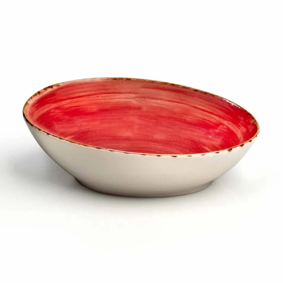 Uppsättning av 16 rätter för modern design i elegant färgad stengods - Simba Viadurini