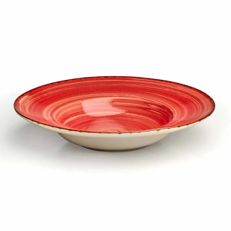 Uppsättning av 16 rätter för modern design i elegant färgad stengods - Simba Viadurini