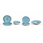 Uppsättning av 16 rätter för modern design i elegant färgad stengods - Simba Viadurini