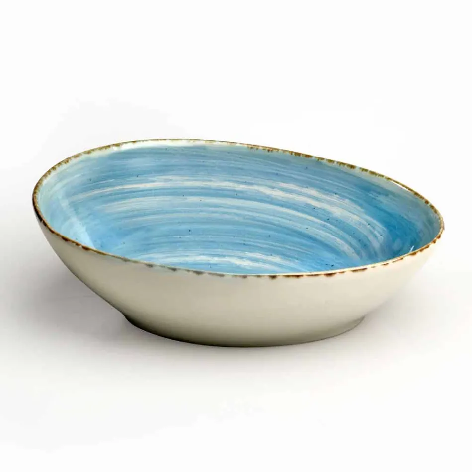 Uppsättning av 16 rätter för modern design i elegant färgad stengods - Simba Viadurini