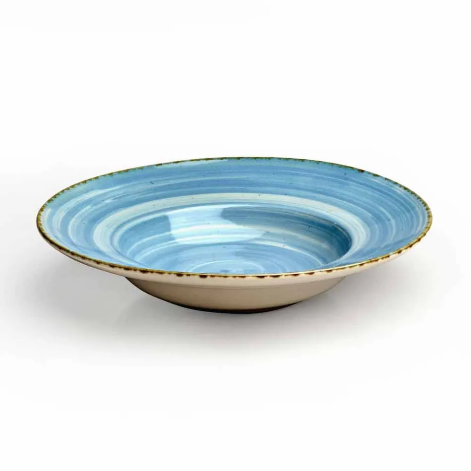 Uppsättning av 16 rätter för modern design i elegant färgad stengods - Simba Viadurini