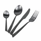 Platt svart stål eller koppardesign 24 delar bestickset - Antozoi Viadurini