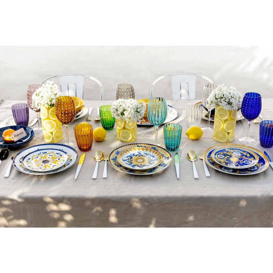 Servicefärgade och moderna rätter Servis komplett set 18 delar - Cefalu Viadurini