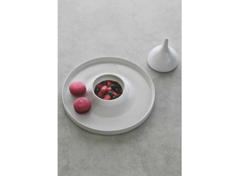 Modern design porslin aperitif tallrikar Set 8 stycken - Galatino Viadurini