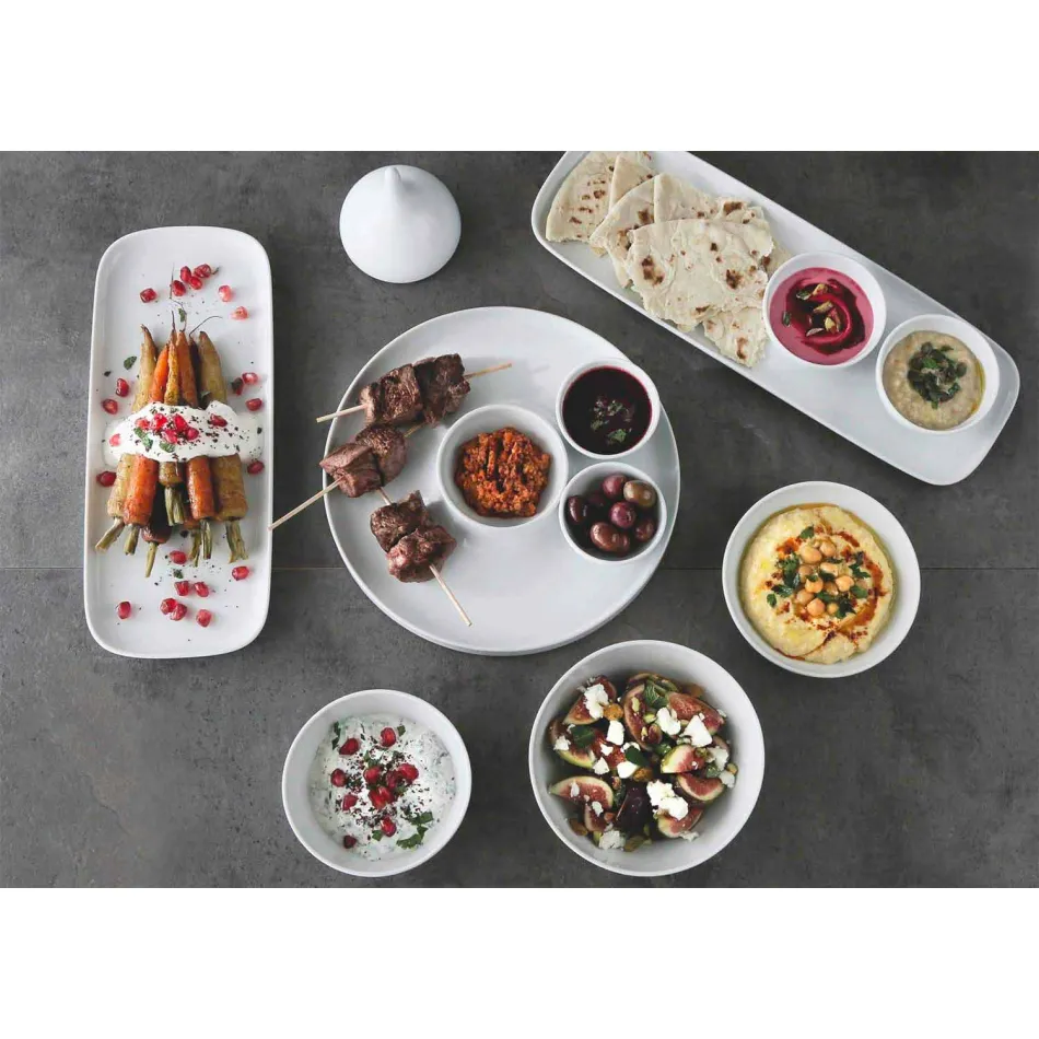 Modern design porslin aperitif tallrikar Set 8 stycken - Galatino Viadurini