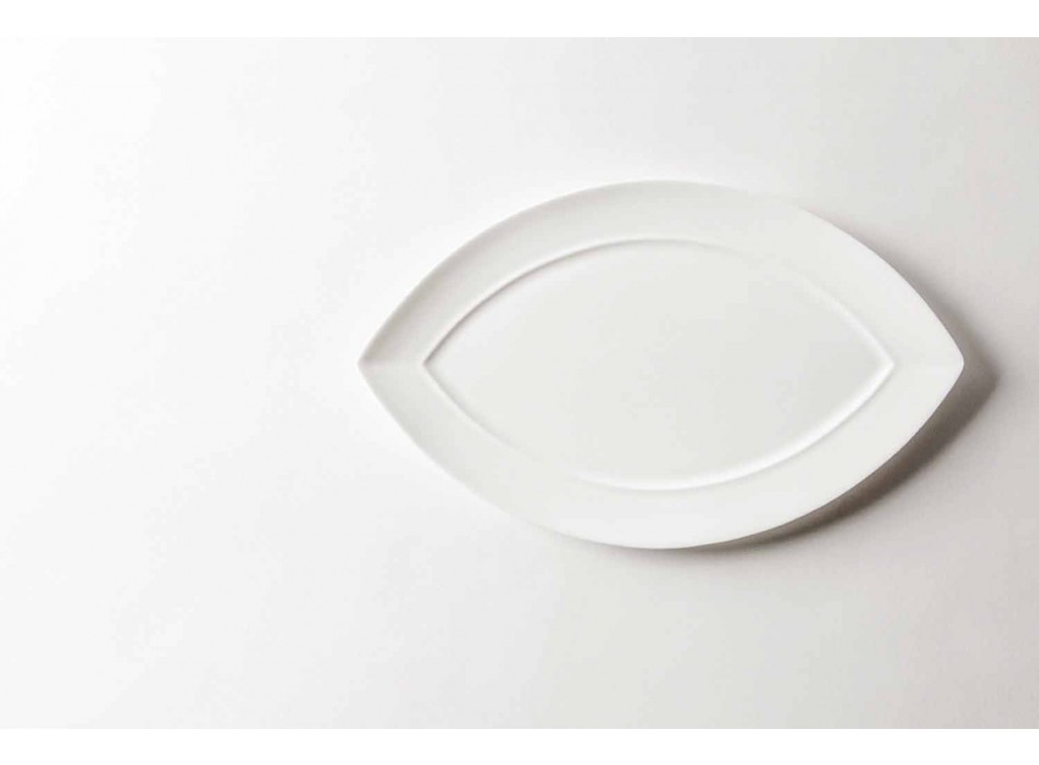 Lyxig design gourmet middagar tallrikar i keramiska 4 delar - Flavia Viadurini