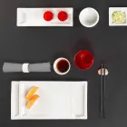 Vita porslin moderna middagar tallrikar set 25 delar - basal Viadurini