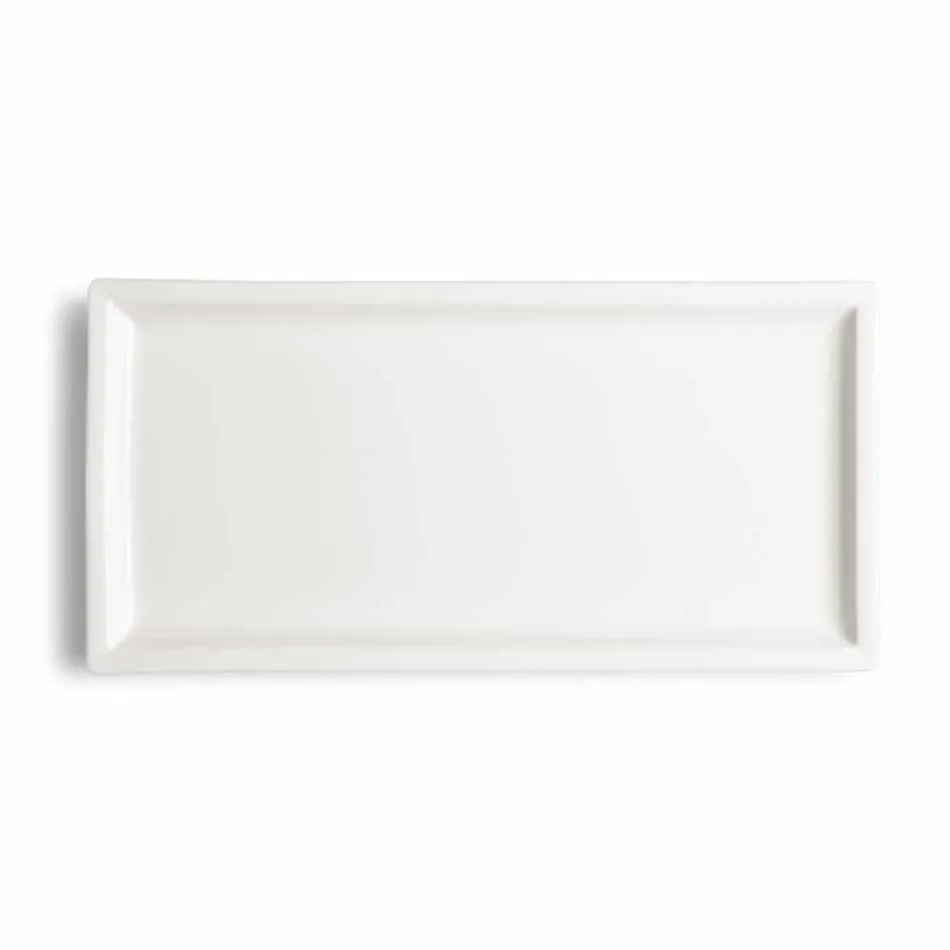 Vita porslin moderna middagar tallrikar set 25 delar - basal Viadurini