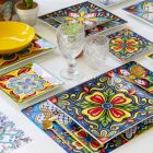Porslins- och stengodsfärgad middagsplattaservice 18 stycken - Aztecas Viadurini