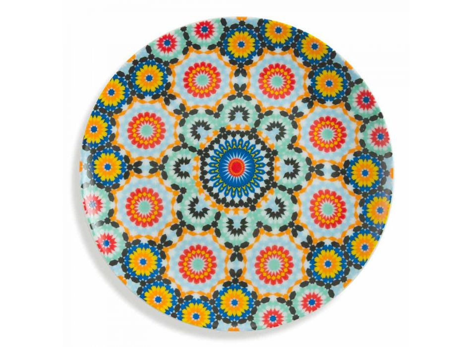Färgade etniska middagarplattor, porslin och stengods 18 Mad - Marocko Viadurini