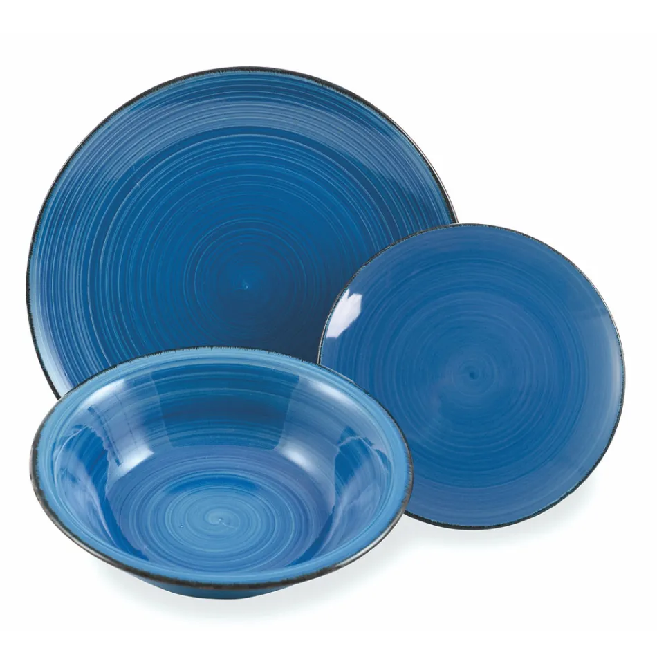 Serveringsservice i hårda Dolomitblå nyanser 18 delar - Abruzzo Viadurini