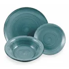 Serveringsservice i hårda Dolomitblå nyanser 18 delar - Abruzzo Viadurini