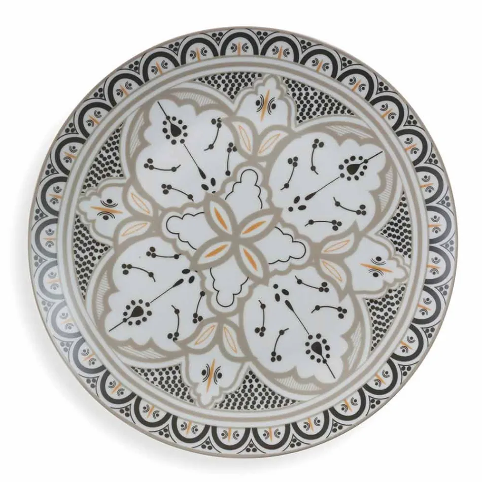 Etniska rätter i porslin och färgade och moderna stengods 18 delar - Fez Viadurini