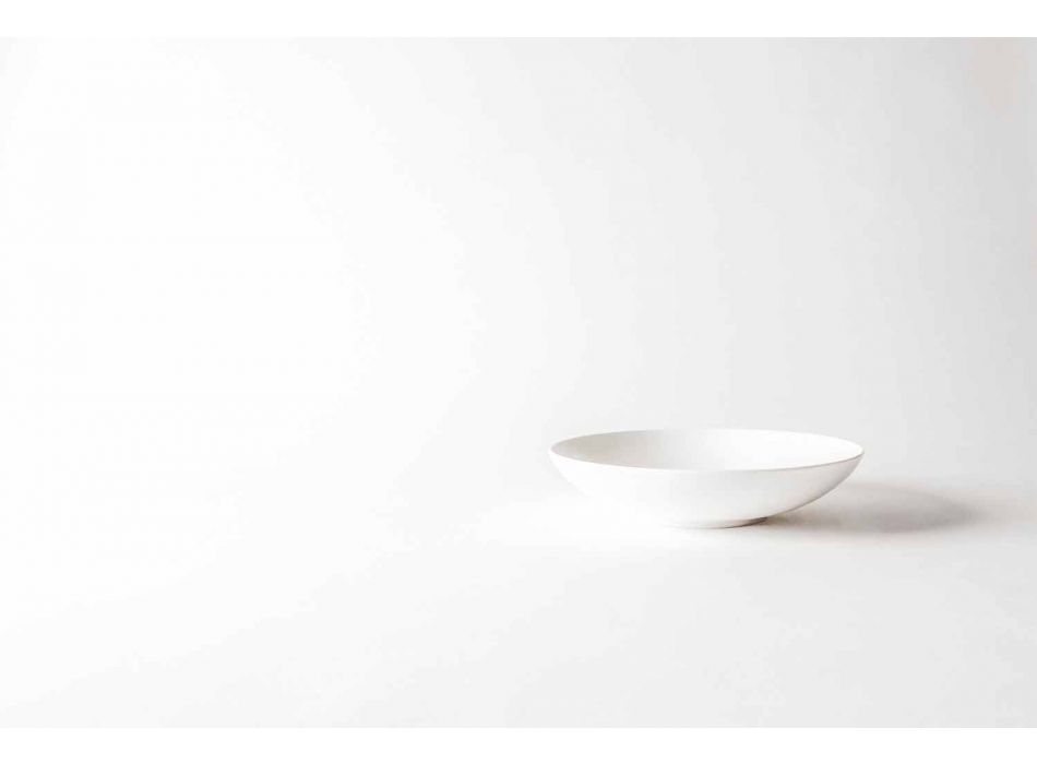 Gourmet middagar tallrikar i vit design porslin 6 delar - Romilda Viadurini