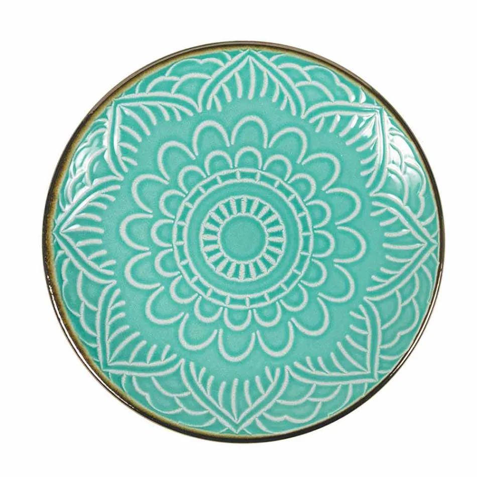 Rätter service i hård Dolomitgrå, ljusblå eller blå 18 stycken - arabiska Viadurini