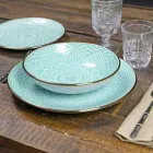 Rätter service i hård Dolomitgrå, ljusblå eller blå 18 stycken - arabiska Viadurini