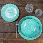 Rätter service i hård Dolomitgrå, ljusblå eller blå 18 stycken - arabiska Viadurini