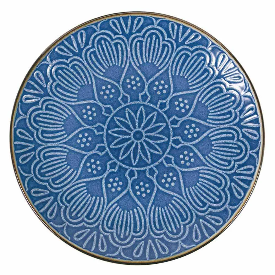 Rätter service i hård Dolomitgrå, ljusblå eller blå 18 stycken - arabiska Viadurini