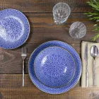 Rätter service i hård Dolomitgrå, ljusblå eller blå 18 stycken - arabiska Viadurini