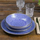 Rätter service i hård Dolomitgrå, ljusblå eller blå 18 stycken - arabiska Viadurini