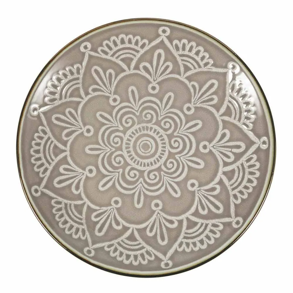 Rätter service i hård Dolomitgrå, ljusblå eller blå 18 stycken - arabiska Viadurini