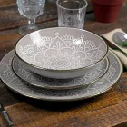 Rätter service i hård Dolomitgrå, ljusblå eller blå 18 stycken - arabiska Viadurini