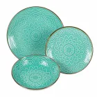 Rätter service i hård Dolomitgrå, ljusblå eller blå 18 stycken - arabiska Viadurini