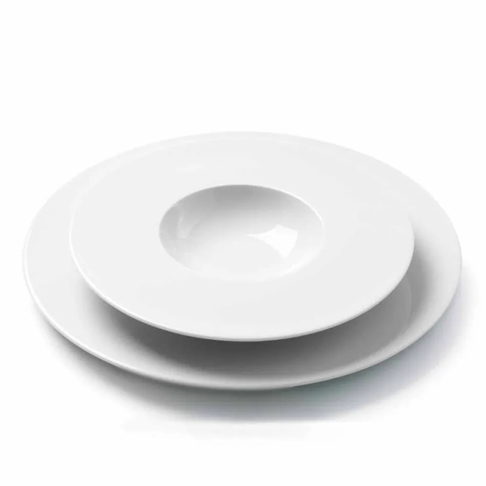 Modern och elegant middagsuppsättning i porslin 24 delar - teleskop Viadurini