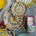 Tortoise Effect Satin Gold Steel Bestick Set 24 Pieces - Rock Viadurini