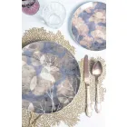 Bestick Set Färgat satinstål komplett 24 delar design - Fantasy Viadurini