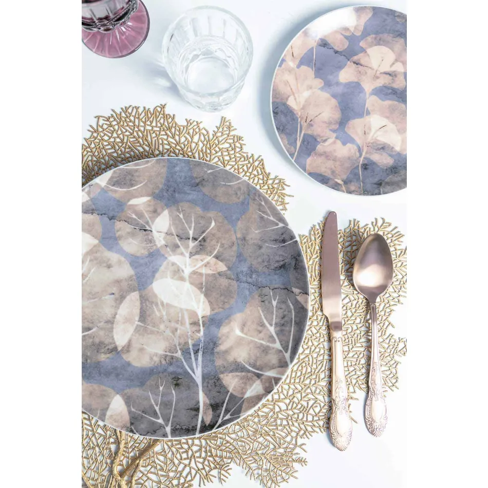 Bestick Set Färgat satinstål komplett 24 delar design - Fantasy Viadurini